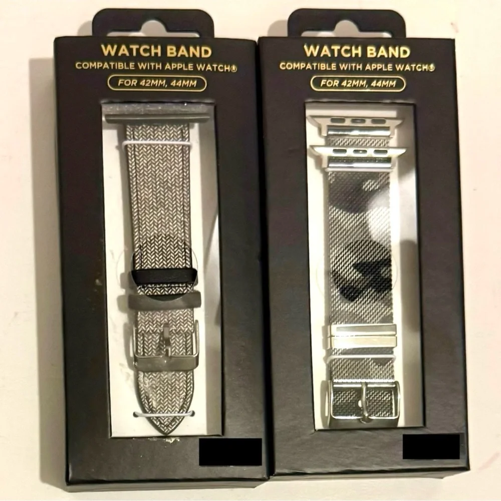 2 - American Exchange Mens PU Leather Strap/Metal Mesh, Grey Camo/Silver